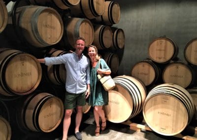 Provence Wine Tours - A couple of hosts on a private wine tour in Domaine de Fontenille’s winery