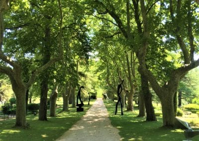 Provence Wine Tours - At Château Vignelaure, a path with sculptures from Yves Guerin
